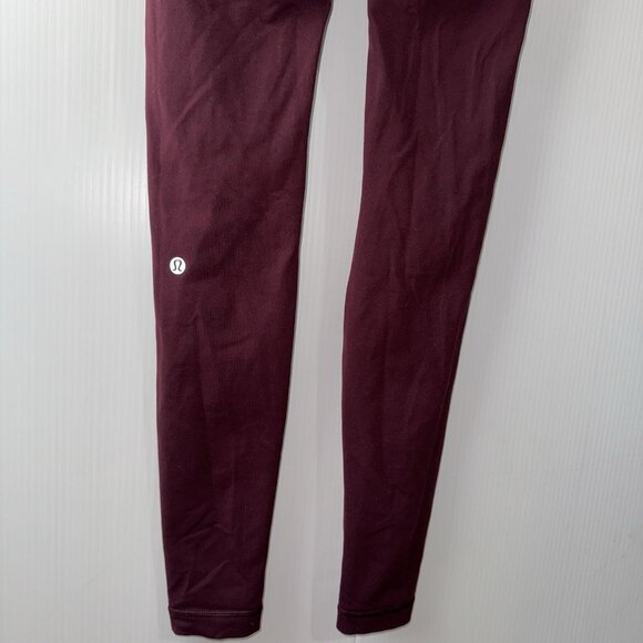 Lululemon Burgundy Reversible High Rise Pant Leggings Size 4 Women’s - Picture 4 of 14
